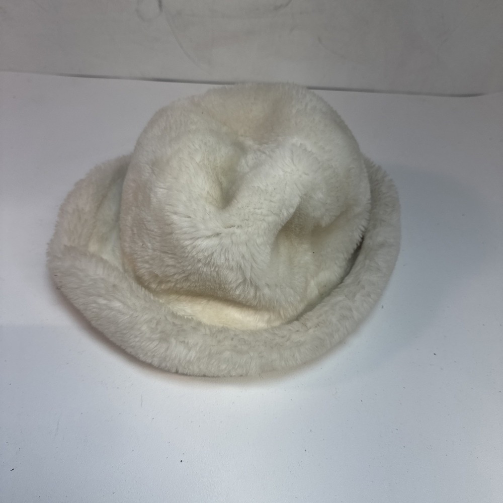 KAPS by GLENOIT ~ Shaggy VINTAGE White Faux Fur Hat Cap Made USA